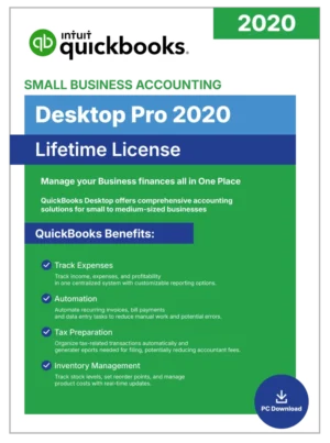 QuickBooks Desktop Pro 2020 | Lifetime License | No Subscription | 1-User |