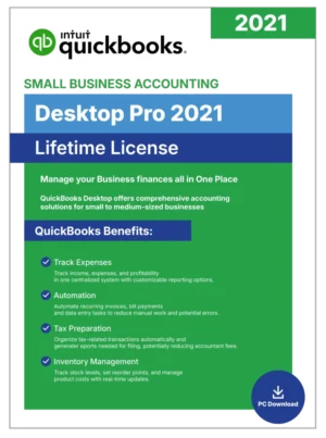 QuickBooks Desktop Pro 2021 | Lifetime License | No Subscription | 1-User |